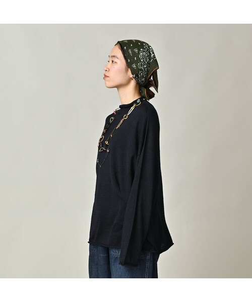 45R（フォーティファイブアール）の「ホール超ガーゼの馬セーター（インディゴ）（トップス・レディース・73-影色納戸・00-フリー）」の5枚目の写真