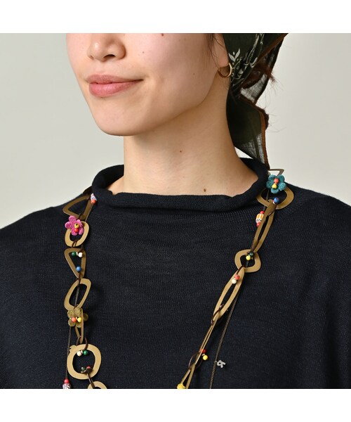 45R（フォーティファイブアール）の「ホール超ガーゼの馬セーター（インディゴ）（トップス・レディース・73-影色納戸・00-フリー）」の7枚目の写真