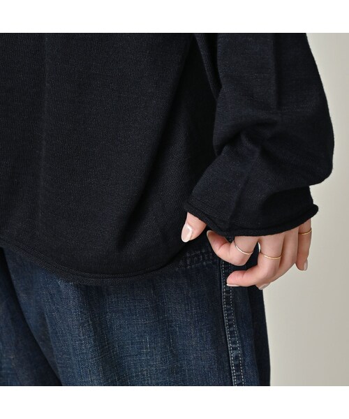 45R（フォーティファイブアール）の「ホール超ガーゼの馬セーター（インディゴ）（トップス・レディース・73-影色納戸・00-フリー）」の8枚目の写真