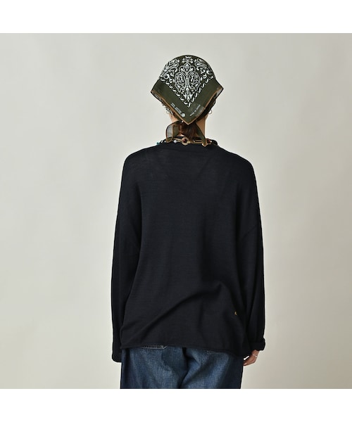 45R（フォーティファイブアール）の「ホール超ガーゼの馬セーター（インディゴ）（トップス・レディース・73-影色納戸・00-フリー）」の6枚目の写真