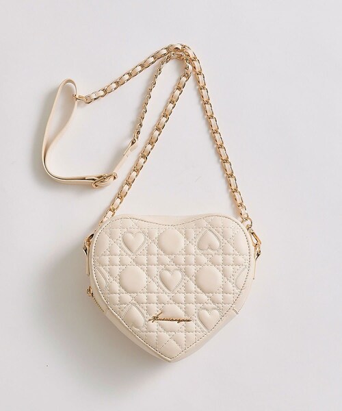 OLIVE des OLIVE（オリーブデオリーブ）の「【Valentine Collection】Aimerianejoieハートキルティングショルダーバッグ（ショルダーバッグ・レディース・ピンク/アイボリー/ブラック/レッド・FREE）」の2枚目の写真