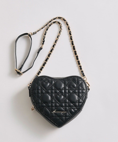 OLIVE des OLIVE（オリーブデオリーブ）の「【Valentine Collection】Aimerianejoieハートキルティングショルダーバッグ（ショルダーバッグ・レディース・ピンク/アイボリー/ブラック/レッド・FREE）」の3枚目の写真