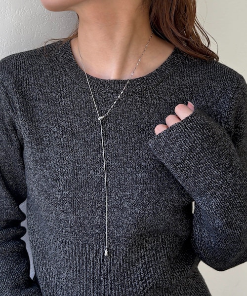 Lattice（Lattice）の「＜ステンレス＞スライドネックレス（ネックレス・レディース・ゴールド/シルバー・FREE）」の2枚目の写真