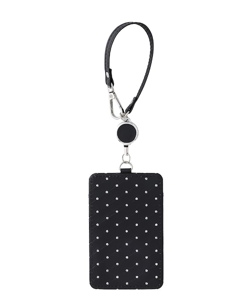 3coins(3coins)の「ラインストーン風パスケース(パスケース・ブラック/ベージュ/ブルー/アイボリー・FREE)」の1枚目の写真