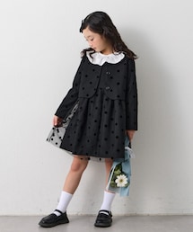 CIAOPANIC TYPY | 【KIDS】【フォーマル・セレモニー】洗える ドットチュールジャケットワンピセット(ワンピース)