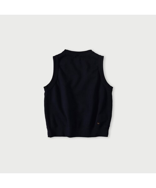 45R(フォーティファイブアール)の「ジャージ無地ジャカードのプチベスト(ジャケット/アウター・レディース・75-ネイビー・00-フリー)」の2枚目の写真