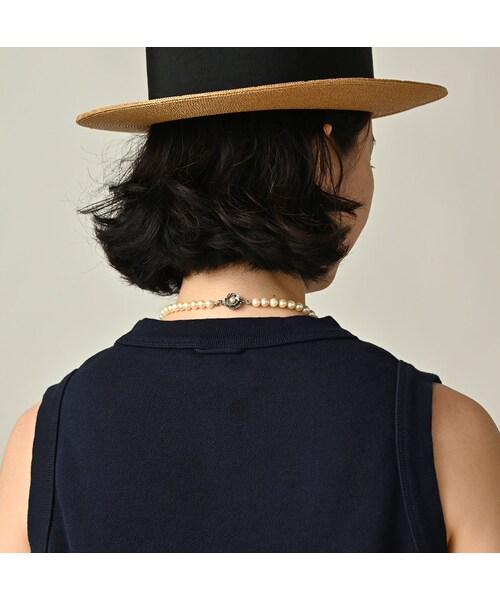 45R(フォーティファイブアール)の「ジャージ無地ジャカードのプチベスト(ジャケット/アウター・レディース・75-ネイビー・00-フリー)」の8枚目の写真