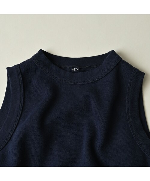 45R(フォーティファイブアール)の「ジャージ無地ジャカードのプチベスト(ジャケット/アウター・レディース・75-ネイビー・00-フリー)」の10枚目の写真
