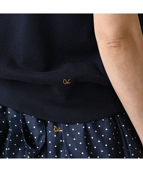 45R(フォーティファイブアール)の「ジャージ無地ジャカードのプチベスト(ジャケット/アウター・レディース・75-ネイビー・00-フリー)」の9枚目の写真