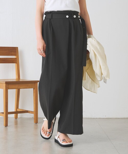 アシメウエストベルトパンツ