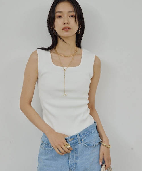 GALLARDAGALANTE（ガリャルダガランテ）の「スクエアネックタンク（タンクトップ・レディース・オレンジ/ブラック/ホワイト・F）」の2枚目の写真