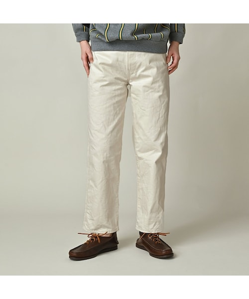 45R/ライ麦デニムパンツ/シャルロット/size28/ホワイト 45R（フォーティファイブアール）の「ライ麦ホワイトデニムの