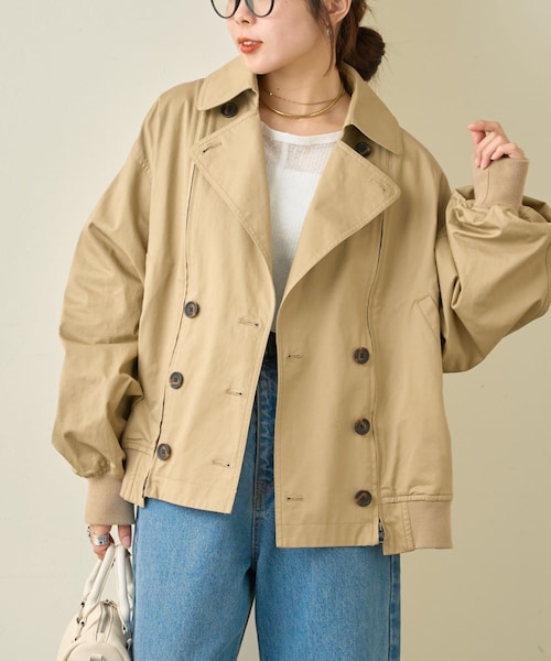 CIAOPANIC TYPY(チャオパニックティピー)の「【2WAY】ZIP切替トレンチコート(トレンチコート・レディース・ブラック/アイボリー/ベージュ・ONE)」の3枚目の写真