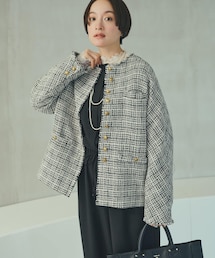 PUAL CE CIN | アソートツィードノーカラージャケット(ノーカラージャケット)