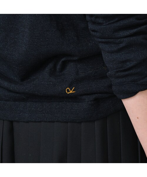 45R（フォーティファイブアール）の「ロゴジャカードの908クレリックＴシャツ（インディゴ）（トップス・レディース・74-インディゴ R45・01-XS/02-S/03-M/04-L）」の14枚目の写真