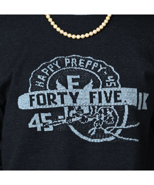 45R（フォーティファイブアール）の「ロゴジャカードの908クレリックＴシャツ（インディゴ）（トップス・レディース・74-インディゴ R45・01-XS/02-S/03-M/04-L）」の12枚目の写真