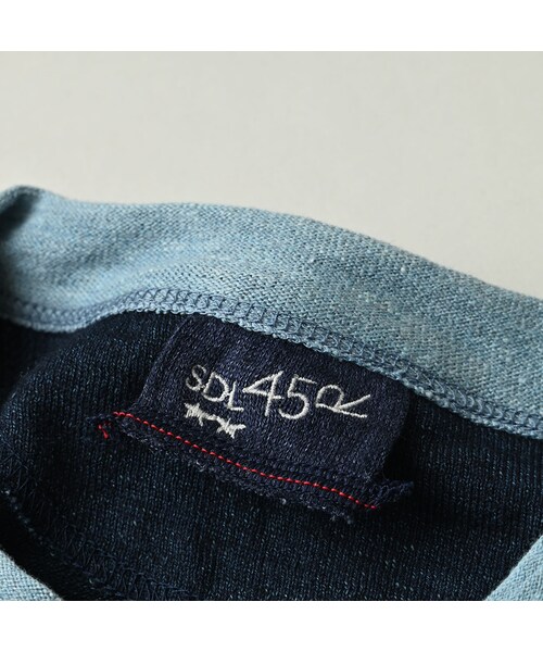 45R（フォーティファイブアール）の「ロゴジャカードの908クレリックＴシャツ（インディゴ）（トップス・レディース・74-インディゴ R45・01-XS/02-S/03-M/04-L）」の20枚目の写真