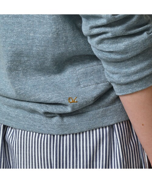 45R（フォーティファイブアール）の「ロゴジャカードの908クレリックＴシャツ（トップス・レディース・11-ボーンホワイトトップ�A/12-ボーンホワイトトップ/13-リネンベージュトップ/24-グレートップ/72-Umiiブルー・01-XS/02-S/03-M/04-L）」の18枚目の写真