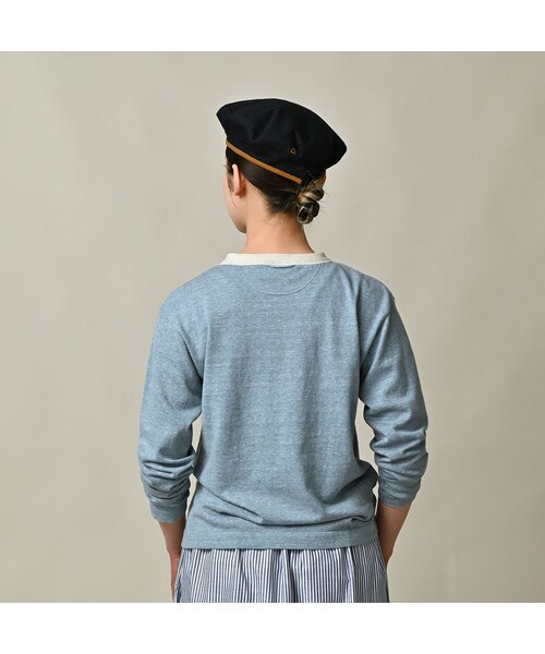 45R（フォーティファイブアール）の「ロゴジャカードの908クレリックＴシャツ（トップス・レディース・11-ボーンホワイトトップ�A/12-ボーンホワイトトップ/13-リネンベージュトップ/24-グレートップ/72-Umiiブルー・01-XS/02-S/03-M/04-L）」の11枚目の写真