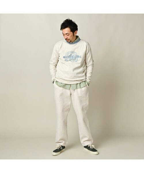 45R（フォーティファイブアール）の「ロゴジャカードの908クレリックＴシャツ（トップス・レディース・11-ボーンホワイトトップ�A/12-ボーンホワイトトップ/13-リネンベージュトップ/24-グレートップ/72-Umiiブルー・01-XS/02-S/03-M/04-L）」の8枚目の写真