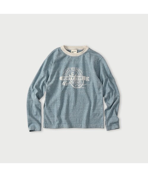 45R（フォーティファイブアール）の「ロゴジャカードの908クレリックＴシャツ（トップス・レディース・11-ボーンホワイトトップ�A/12-ボーンホワイトトップ/13-リネンベージュトップ/24-グレートップ/72-Umiiブルー・01-XS/02-S/03-M/04-L）」の5枚目の写真