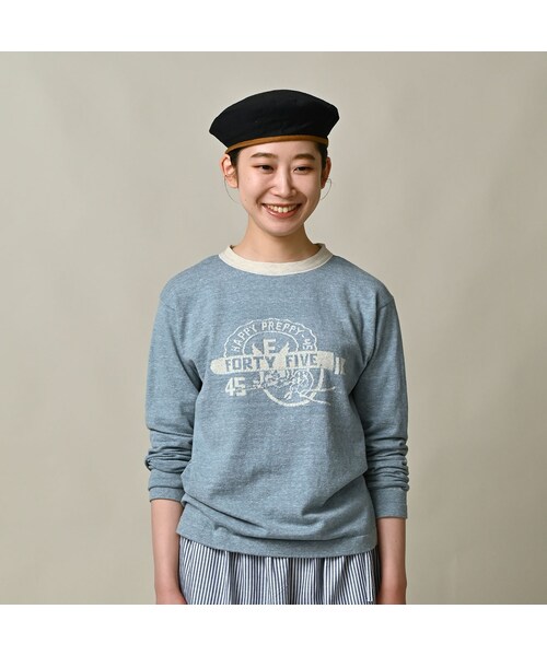 45R（フォーティファイブアール）の「ロゴジャカードの908クレリックＴシャツ（トップス・レディース・11-ボーンホワイトトップ�A/12-ボーンホワイトトップ/13-リネンベージュトップ/24-グレートップ/72-Umiiブルー・01-XS/02-S/03-M/04-L）」の9枚目の写真