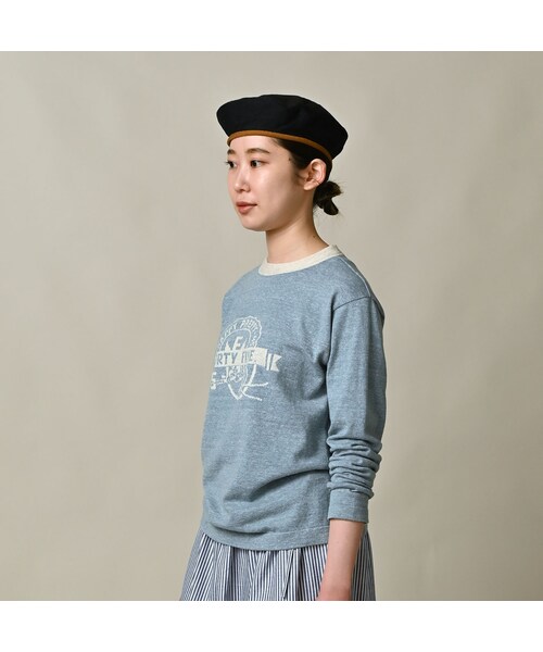 45R（フォーティファイブアール）の「ロゴジャカードの908クレリックＴシャツ（トップス・レディース・11-ボーンホワイトトップ�A/12-ボーンホワイトトップ/13-リネンベージュトップ/24-グレートップ/72-Umiiブルー・01-XS/02-S/03-M/04-L）」の10枚目の写真