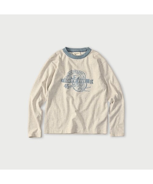 45R（フォーティファイブアール）の「ロゴジャカードの908クレリックＴシャツ（トップス・レディース・11-ボーンホワイトトップ�A/12-ボーンホワイトトップ/13-リネンベージュトップ/24-グレートップ/72-Umiiブルー・01-XS/02-S/03-M/04-L）」の2枚目の写真