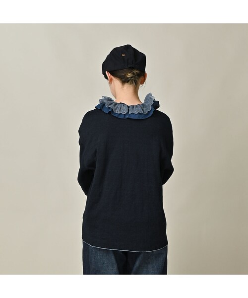 45R（フォーティファイブアール）の「リバーシブルジャカードの908Tシャツ（インディゴ）（トップス・レディース・74-インディゴ R45・02-S/03-M/04-L）」の7枚目の写真