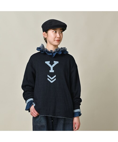 45R（フォーティファイブアール）の「リバーシブルジャカードの908Tシャツ（インディゴ）（トップス・レディース・74-インディゴ R45・02-S/03-M/04-L）」の5枚目の写真