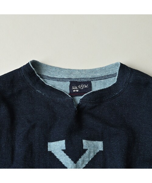 45R（フォーティファイブアール）の「リバーシブルジャカードの908Tシャツ（インディゴ）（トップス・レディース・74-インディゴ R45・02-S/03-M/04-L）」の15枚目の写真