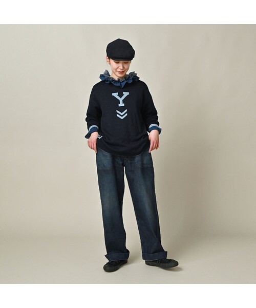 45R（フォーティファイブアール）の「リバーシブルジャカードの908Tシャツ（インディゴ）（トップス・レディース・74-インディゴ R45・02-S/03-M/04-L）」の3枚目の写真