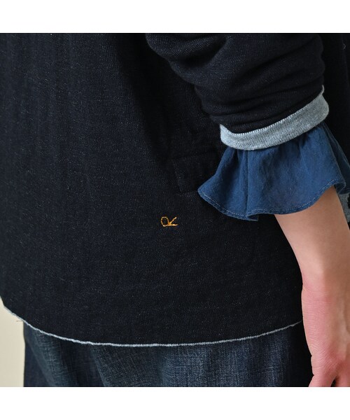 45R（フォーティファイブアール）の「リバーシブルジャカードの908Tシャツ（インディゴ）（トップス・レディース・74-インディゴ R45・02-S/03-M/04-L）」の14枚目の写真