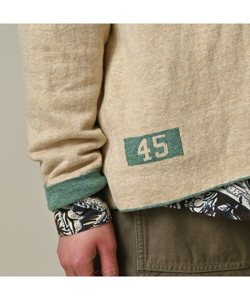 45R（フォーティファイブアール）の「リバーシブルジャカードの908Tシャツ（トップス・レディース・12-ボーンホワイトトップ/13-リネンベージュトップ/24-グレートップ/72-Umiiブルー・02-S/03-M/04-L）」の16枚目の写真