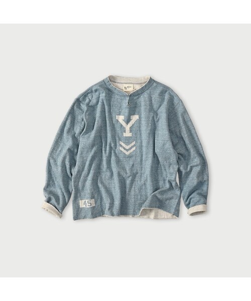 45R（フォーティファイブアール）の「リバーシブルジャカードの908Tシャツ（トップス・レディース・12-ボーンホワイトトップ/13-リネンベージュトップ/24-グレートップ/72-Umiiブルー・02-S/03-M/04-L）」の4枚目の写真