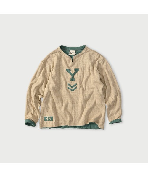 45R（フォーティファイブアール）の「リバーシブルジャカードの908Tシャツ（トップス・レディース・12-ボーンホワイトトップ/13-リネンベージュトップ/24-グレートップ/72-Umiiブルー・02-S/03-M/04-L）」の2枚目の写真