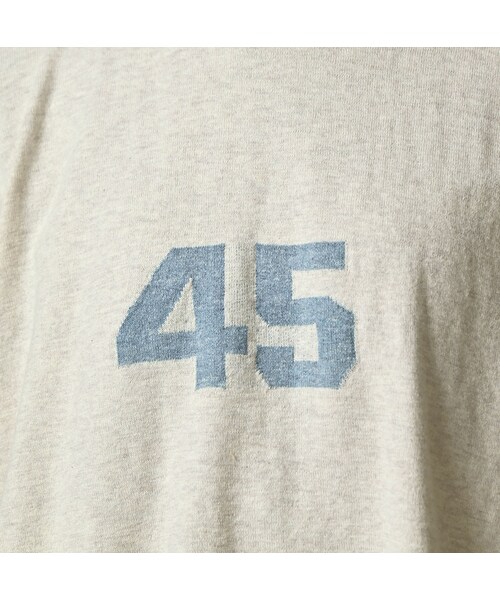 45R（フォーティファイブアール）の「ロゴジャカードのビッグスリットTシャツ（トップス・レディース・12-ボーンホワイトトップ/13-リネンベージュトップ/24-グレートップ/72-Umiiブルー・00-フリー）」の11枚目の写真