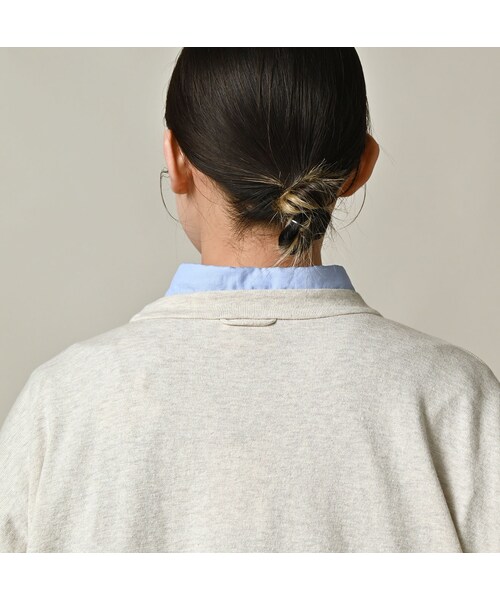 45R（フォーティファイブアール）の「ロゴジャカードのビッグスリットTシャツ（トップス・レディース・12-ボーンホワイトトップ/13-リネンベージュトップ/24-グレートップ/72-Umiiブルー・00-フリー）」の14枚目の写真