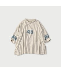 45R | ロゴジャカードのビッグスリットTシャツ