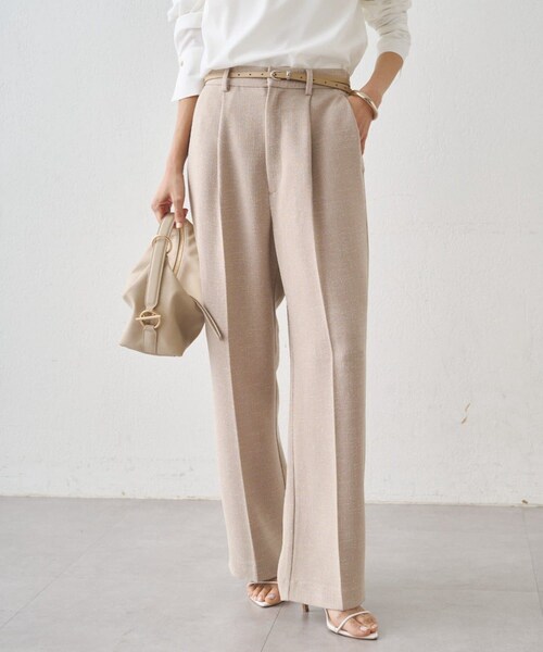 【Atelier N5/アトリエヌメロサンク】ツイードセミワイドパンツ
