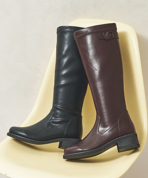 ORiental TRaffic（オリエンタルトラフィック）の「ピタ心地ストレッチロングブーツ/51502（その他・レディース・ブラック/ブラウン・S/M/L/LL）」の2枚目の写真