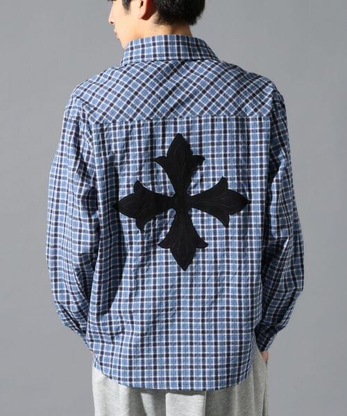 ALAND(エーランド)の「LAND MUSEUM/チェックチョーカー長袖シャツ(トップス・ブラック(19)/ネイビー(88)・M/L)」の2枚目の写真