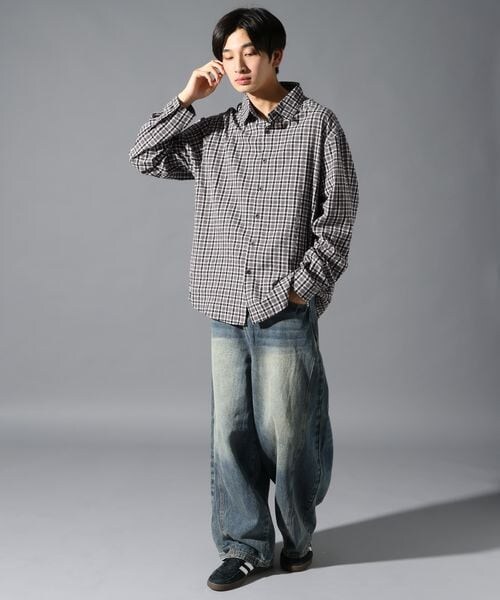 ALAND(エーランド)の「LAND MUSEUM/チェックチョーカー長袖シャツ(トップス・ブラック(19)/ネイビー(88)・M/L)」の4枚目の写真