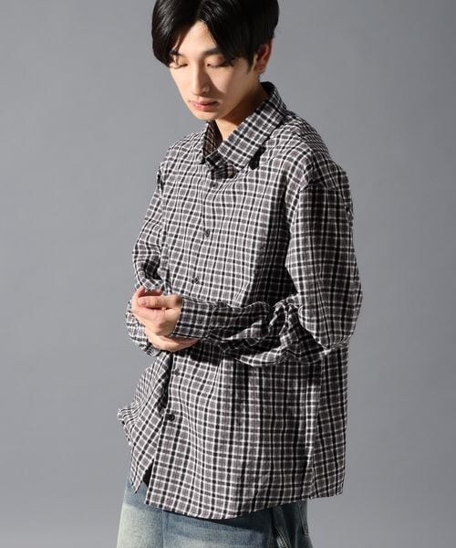 ALAND(エーランド)の「LAND MUSEUM/チェックチョーカー長袖シャツ(トップス・ブラック(19)/ネイビー(88)・M/L)」の7枚目の写真