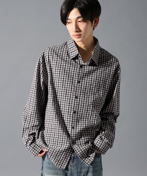 ALAND(エーランド)の「LAND MUSEUM/チェックチョーカー長袖シャツ(トップス・ブラック(19)/ネイビー(88)・M/L)」の6枚目の写真