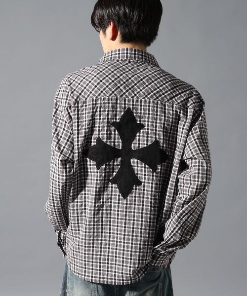 ALAND(エーランド)の「LAND MUSEUM/チェックチョーカー長袖シャツ(トップス・ブラック(19)/ネイビー(88)・M/L)」の9枚目の写真