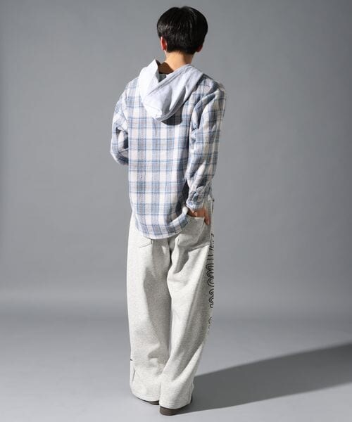 ALAND(エーランド)の「LAND MUSEUM/フード切り替え長袖シャツ(トップス・ブラック(19)/ブルー(80)・S/M/L)」の5枚目の写真