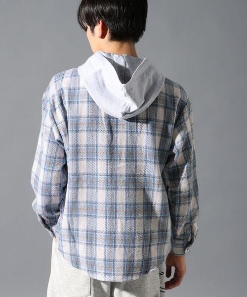 ALAND(エーランド)の「LAND MUSEUM/フード切り替え長袖シャツ(トップス・ブラック(19)/ブルー(80)・S/M/L)」の11枚目の写真