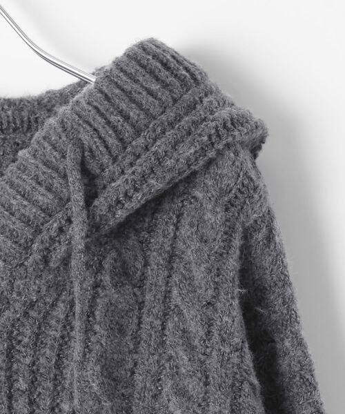 ALAND（エーランド）の「LAND MUSEUM／クロスケーブルフードカーディガン（トップス・グレー(15)/ブラック(19)・S/M/L）」の21枚目の写真