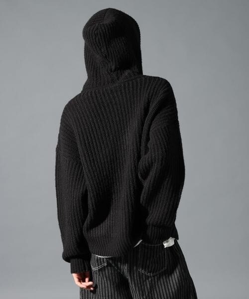 ALAND（エーランド）の「LAND MUSEUM／クロスケーブルフードカーディガン（トップス・グレー(15)/ブラック(19)・S/M/L）」の10枚目の写真